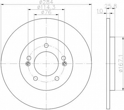 HELLA PAGID 8dd355118361 -  Тормозной диск